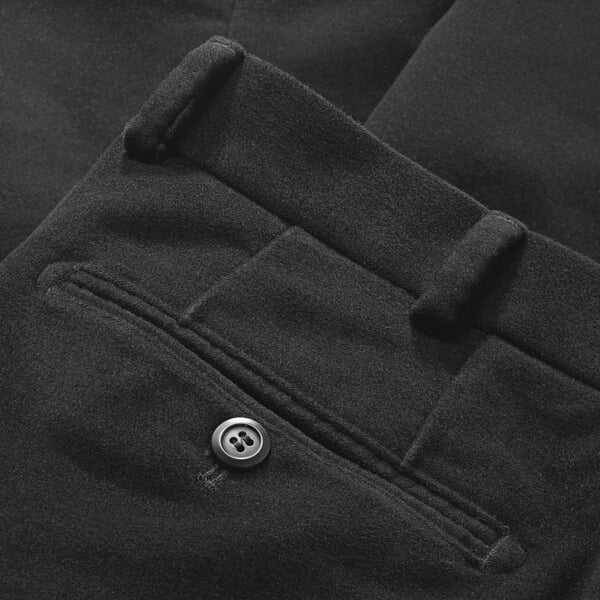 Herren-Chino Moleskin Schwarz, Detailsicht