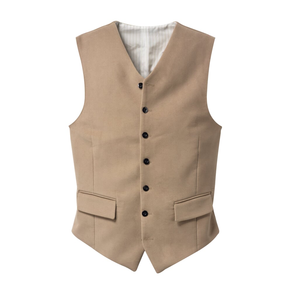 Mens vest moleskin, Camel Manufactum