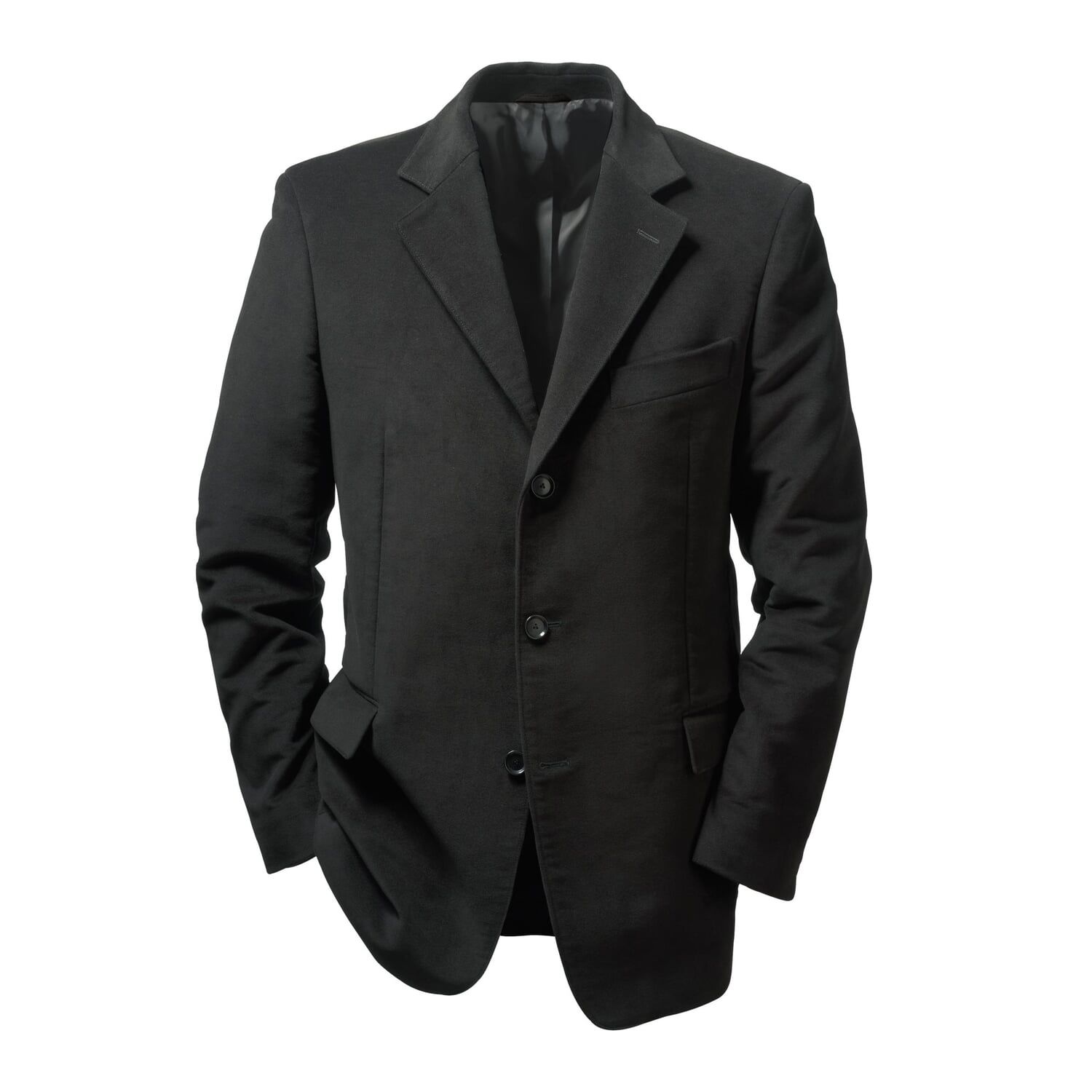 Mens Lightweight Jacket Moleskin, Black Manufactum