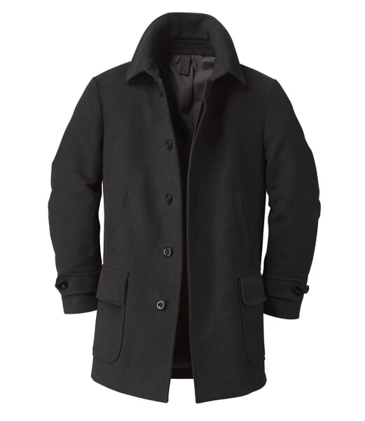 Mens Car Coat Moleskin Black