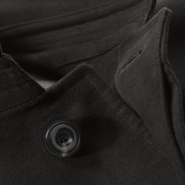 Mens Car Coat Moleskin Black, close-up