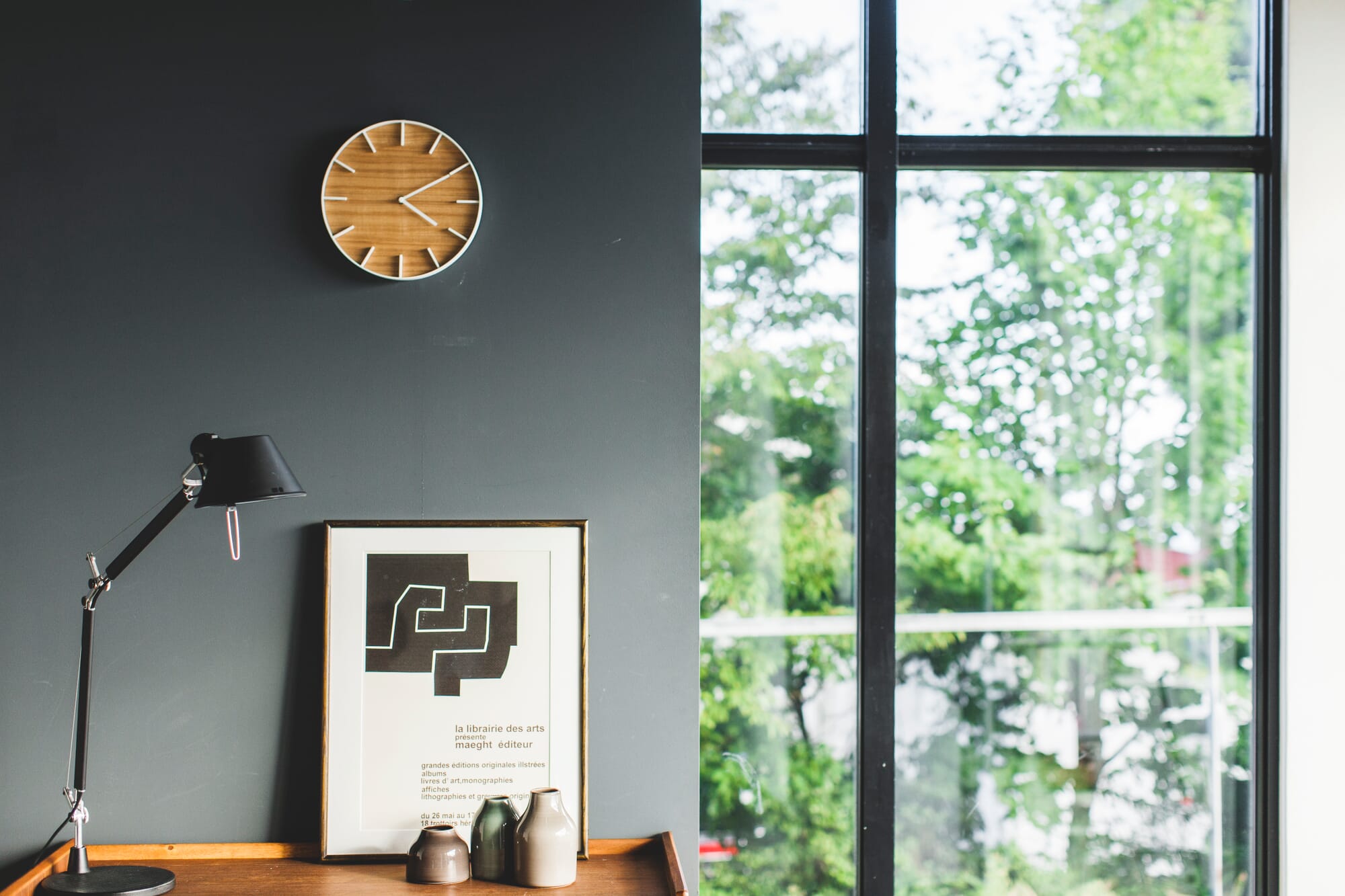 Wall clock Rin, White / Ash | Manufactum