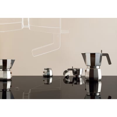 Moka - Espresso coffee maker in aluminium casting, black. – Alessi USA Inc