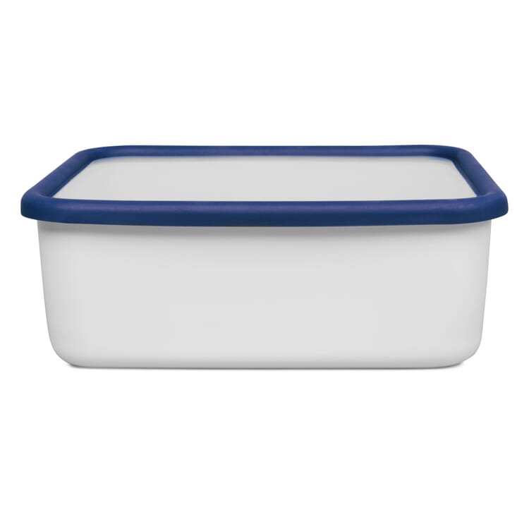 Storage container enamel blue white