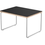 Side Table LOW Medium Top in Black, Frame in Chrome