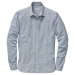 Herrenhemd mit Kragenriegel Weiß-Blau