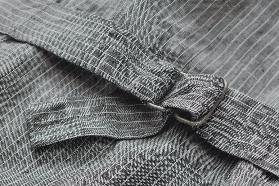 Herren-Hauler-Vest gestreift Grau-Weiß, Detailsicht