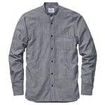 Men’s Buccanoy Shirt Made of Striped Cotton Linen Fabric Blue-White