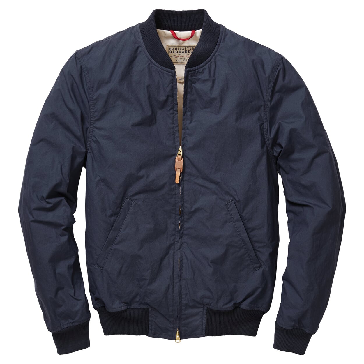 Men’s Bomber Jacket Made of Waxed Cotton, Navy Manufactum