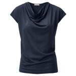 Women’s T-Shirt with Draped Neckline Cascade Blue