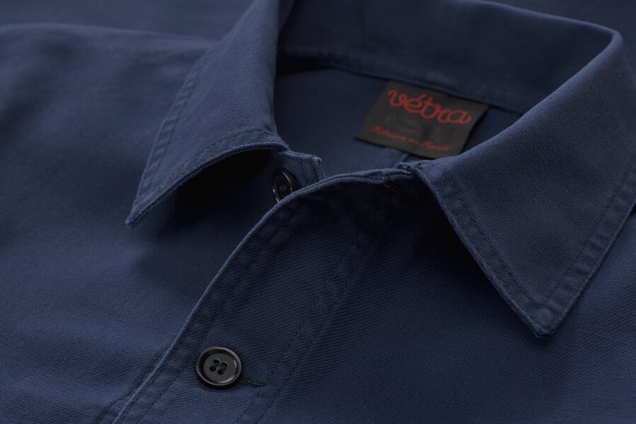 Men jacket cotton Navy, close-up