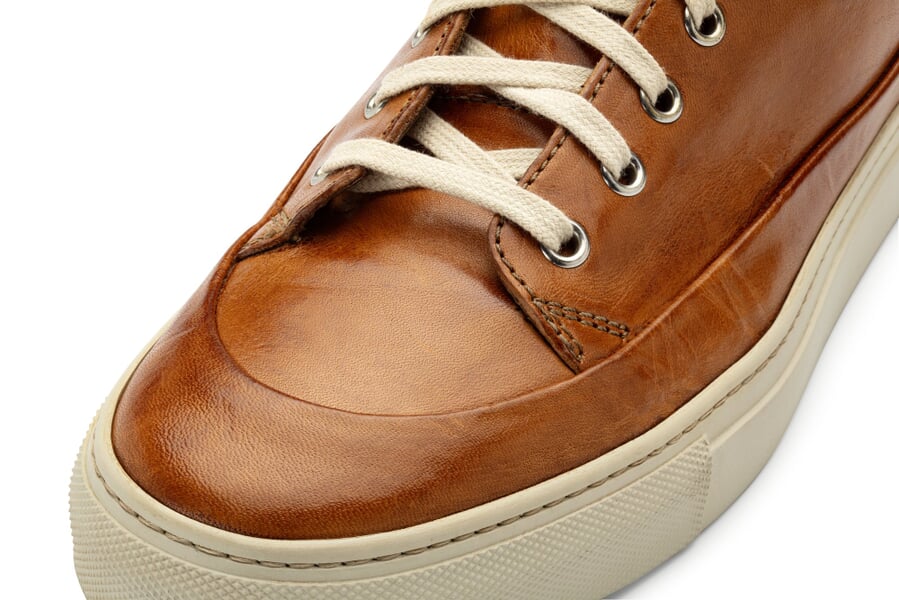 Herren-Leder-Schnürboot Cognac, Detailsicht