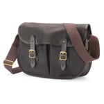 Shoulder bag canvas waxed Dark brown