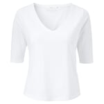 T-shirt femme col V Blanc