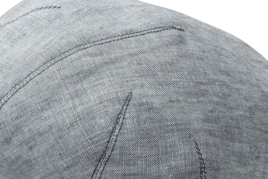 Mens slouchy cap linen Gray, close-up