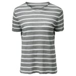 Ladies striped shirt linen Gray-White
