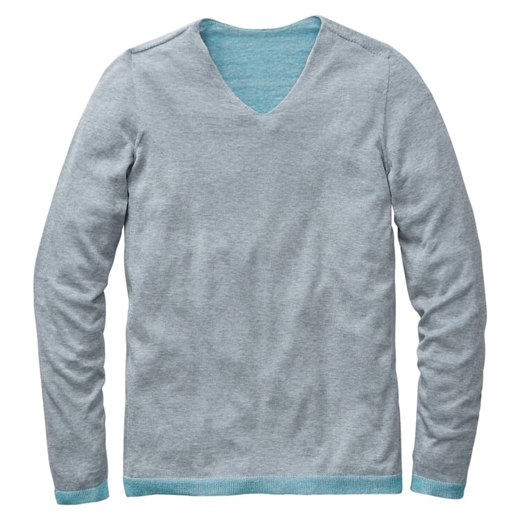 Herrenpullover V-Ausschnitt, Grau