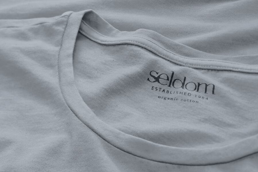 Heren T-shirt ronde hals Grijs, close-up