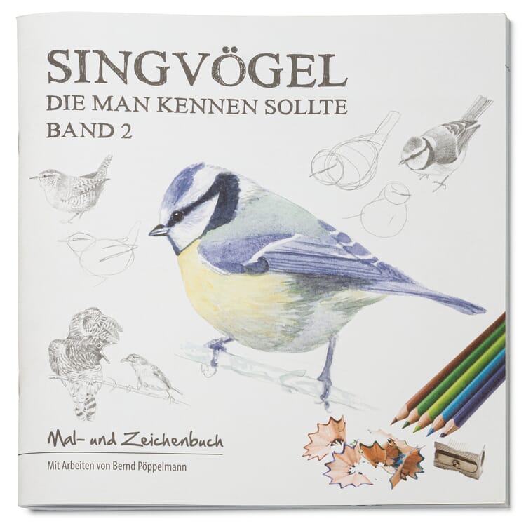 Livre de coloriage et de dessin, Oiseaux chanteurs 2
