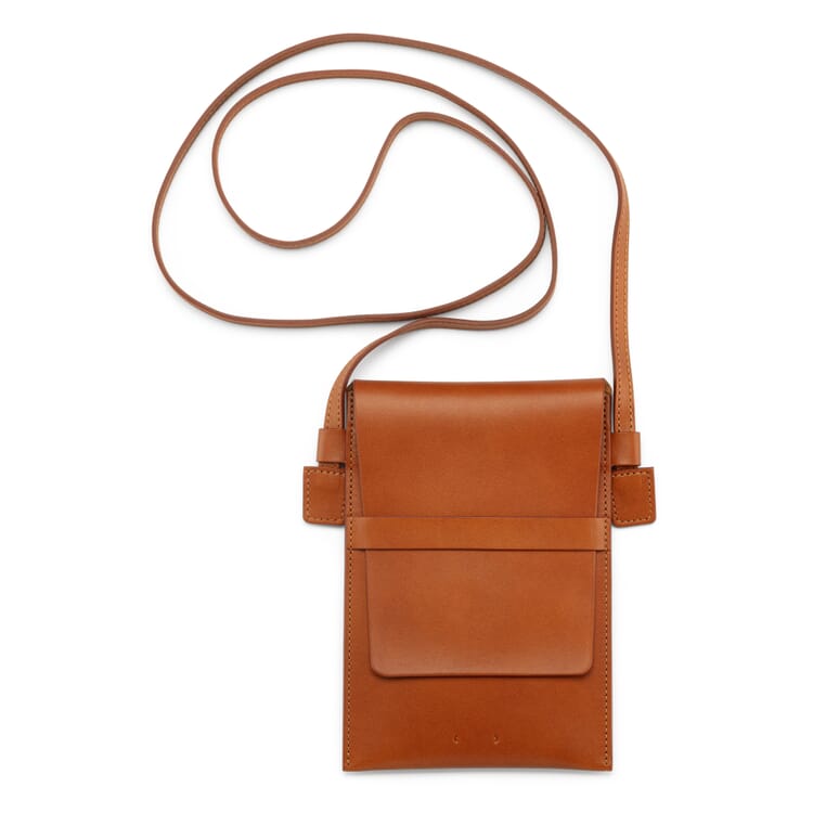 PB 0110 Sac pour téléphone portable en cuir de vache, Cognac