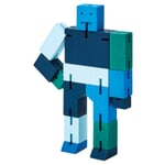 Figurina in legno Cubebot Blu