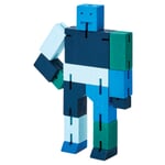 Figurine en bois Cubebot Bleu