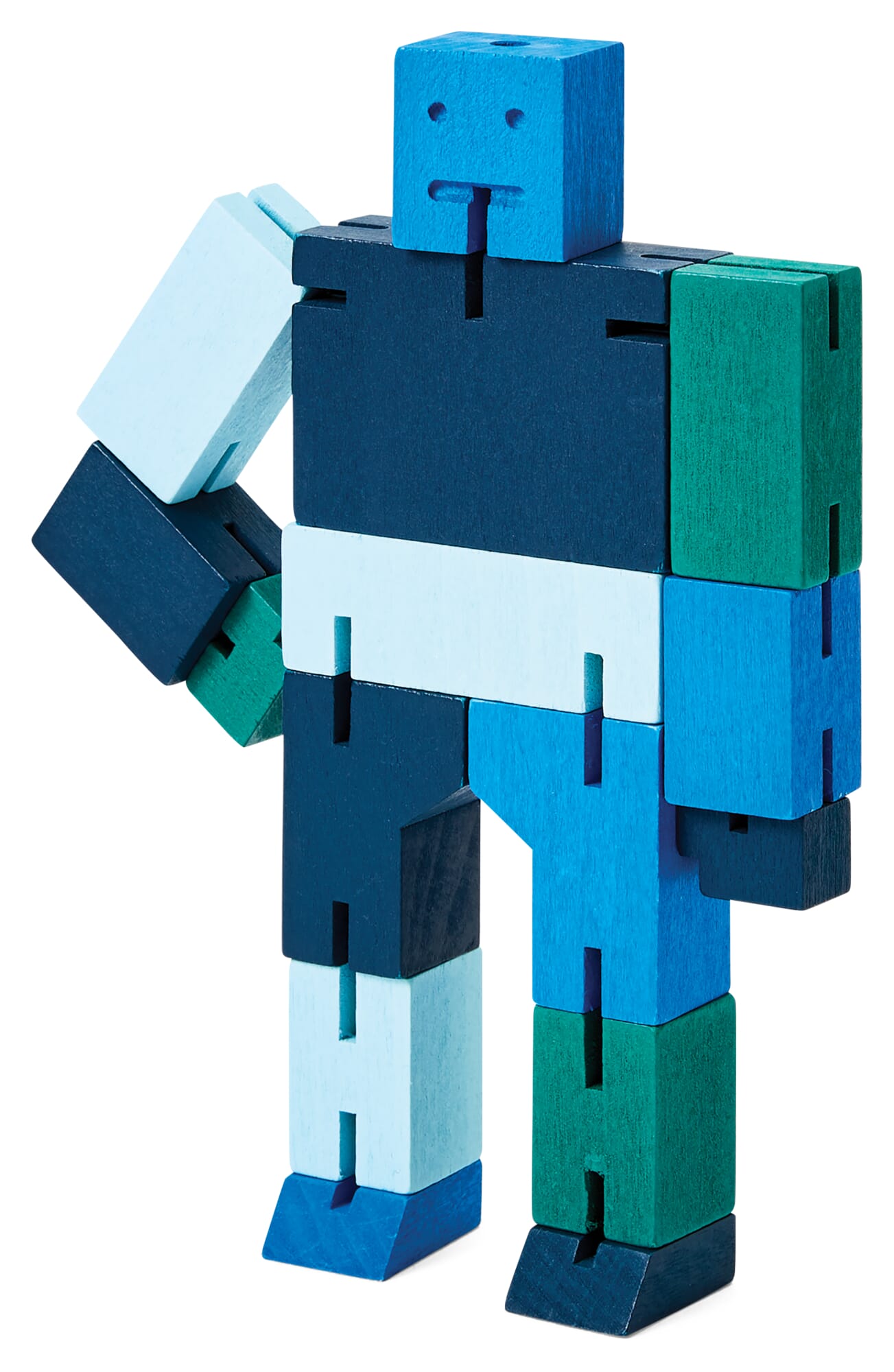 Wooden figure Cubebot, Blue
