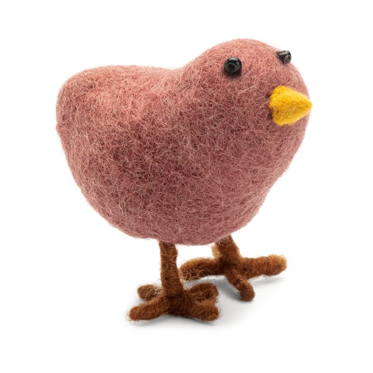 Poussin en feutre mauve