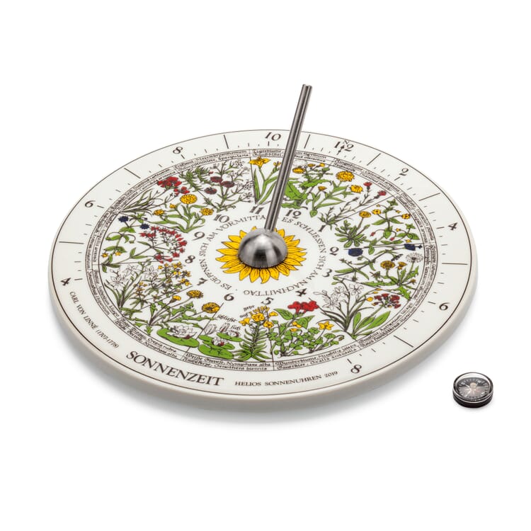 Solur med blomsterur i porcelæn