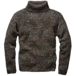 Men’s Knit Pullover with Turtleneck Brown melange
