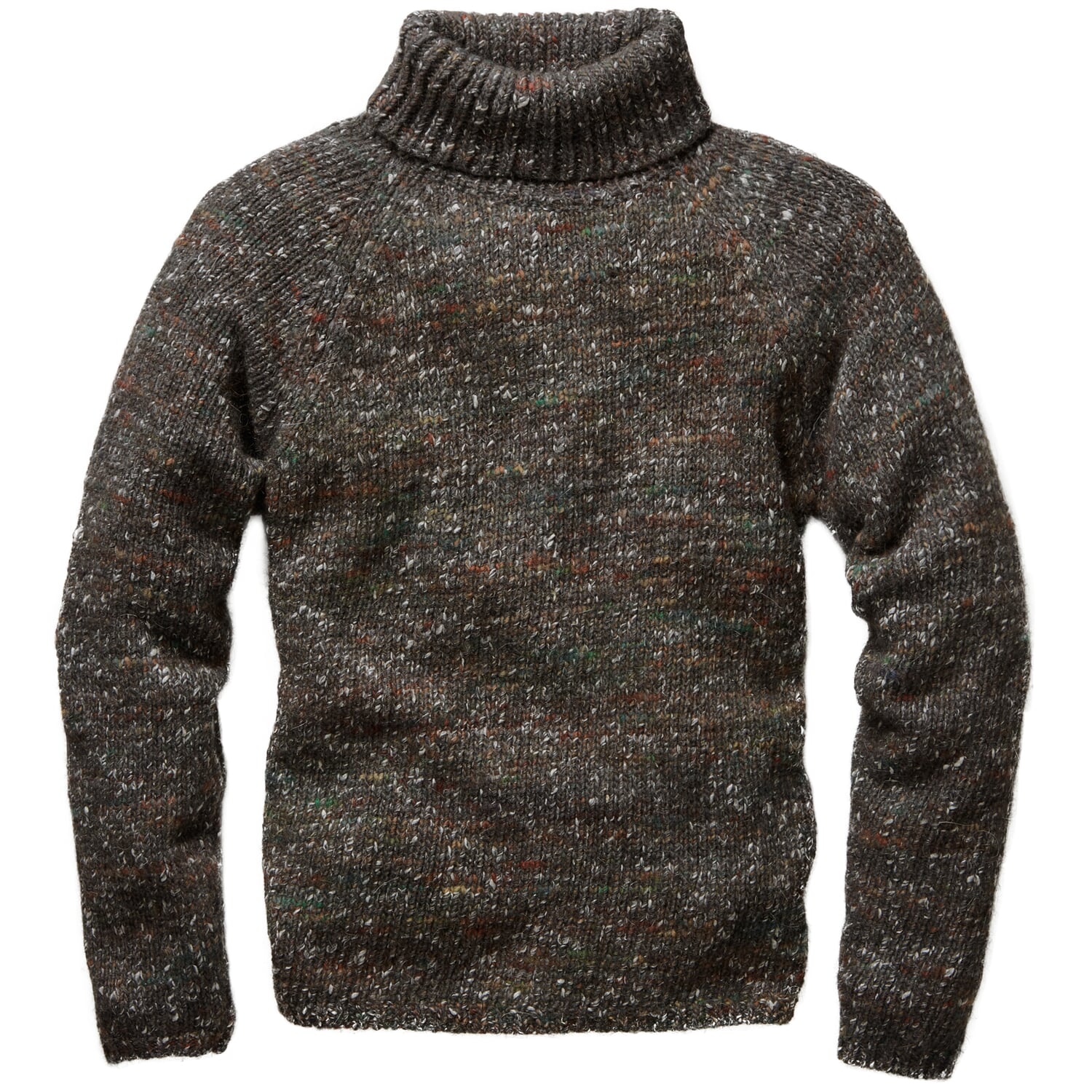 Mens Knit Sweater, Brown melange Manufactum