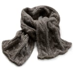 Damenstrickschal Zopfmuster Braunmelange