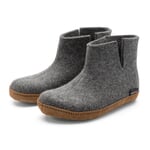 Unisex Ankle-Length House Shoe Made of Wool Felt Grey