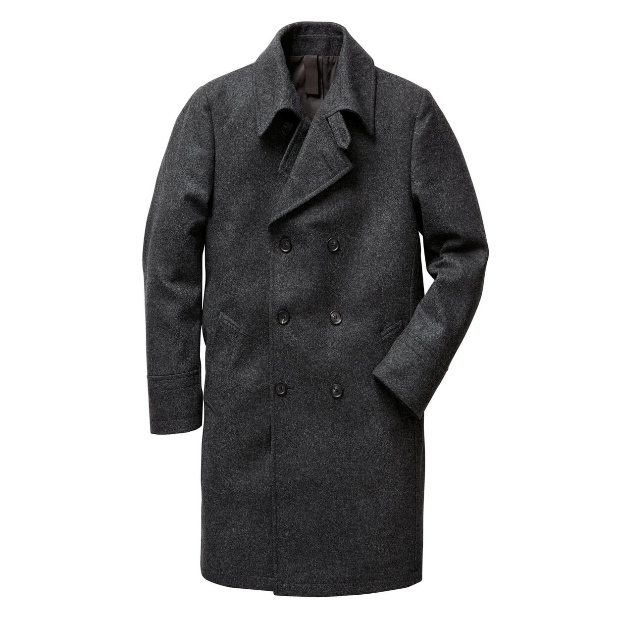 Heren Loden jas Double Breasted, Antraciet Manufactum