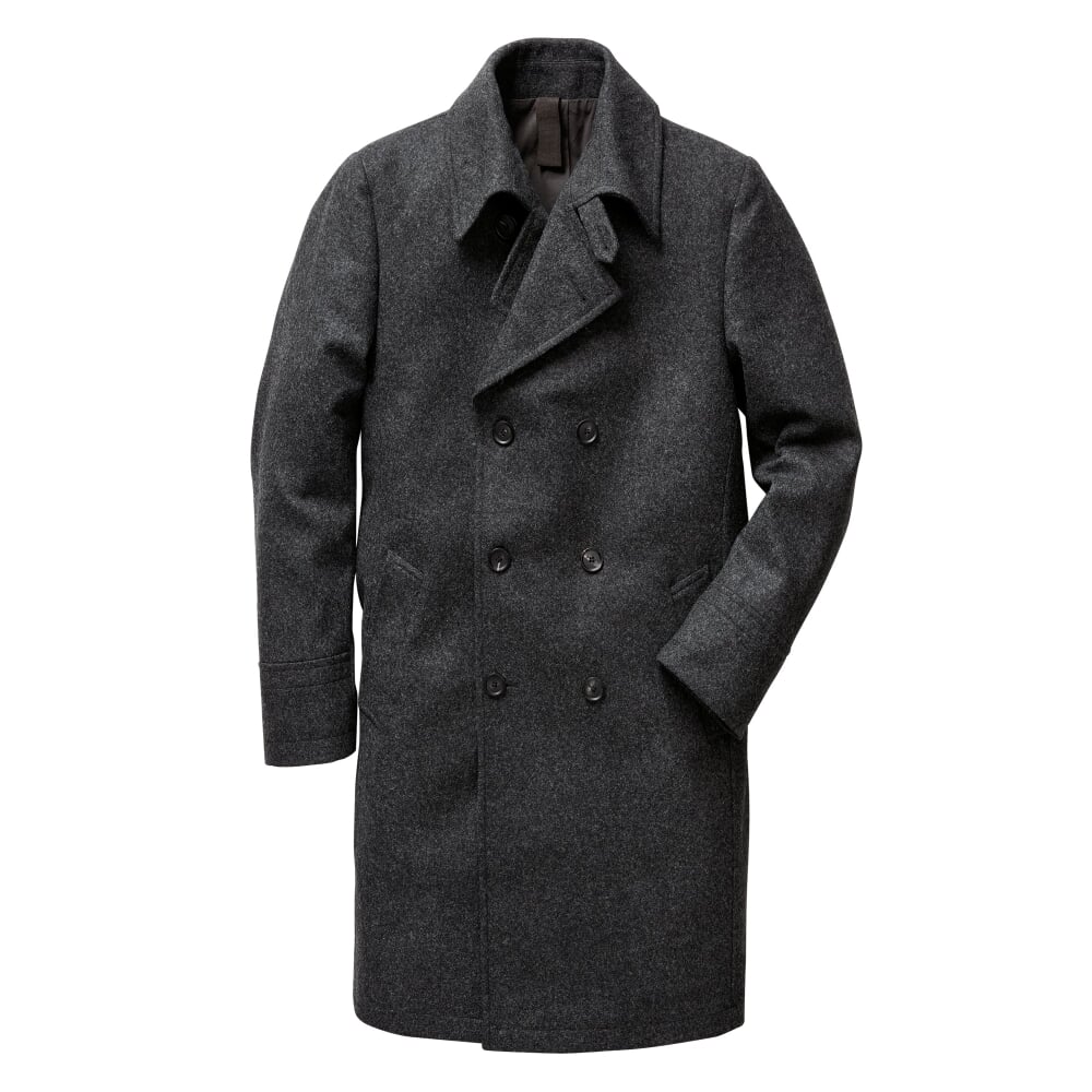 Men’s DoubleBreasted Overcoat Made of Loden, Anthracite Manufactum