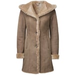 Manteau en peau de mouton pour femmes Marron clair
