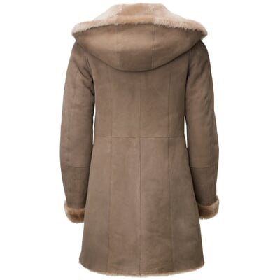 Lammfell Mantel Fellmantel Damen Beige Coat Mantel Wildleder Fell