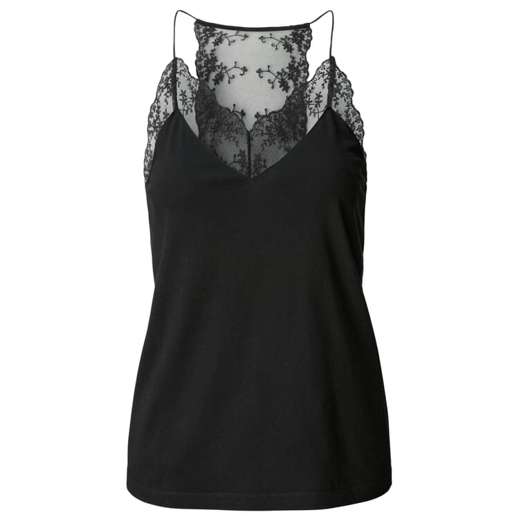 Ladies top with lace, Black