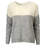 Damen-Oversizepullover Creme-Grau