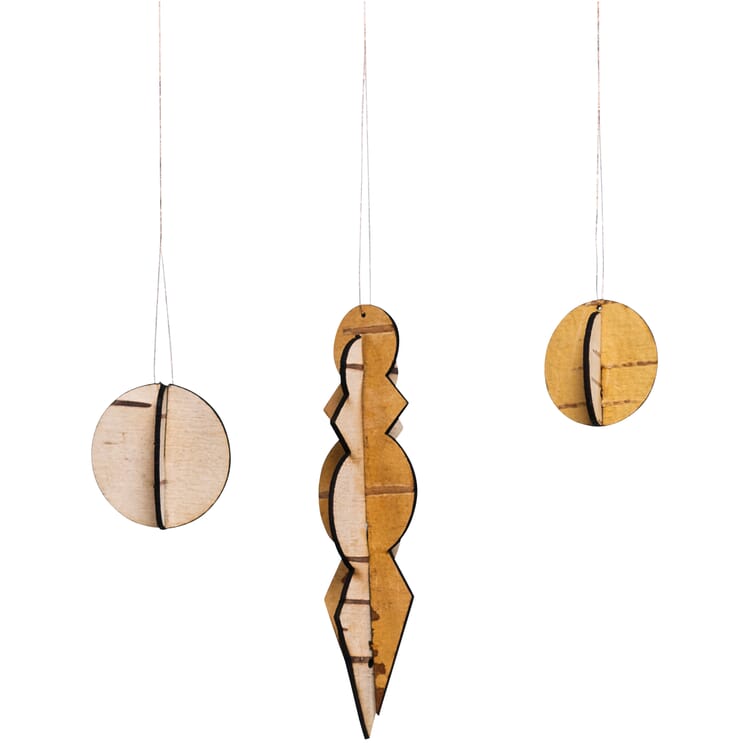 Décorations de Noël en écorce de bouleau, Glaçons