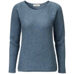 Damen-Alpakapullover Blaumelange
