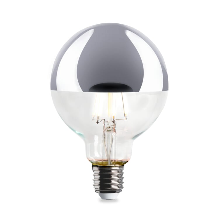 LED hoofdspiegel lamp Globe, chroom