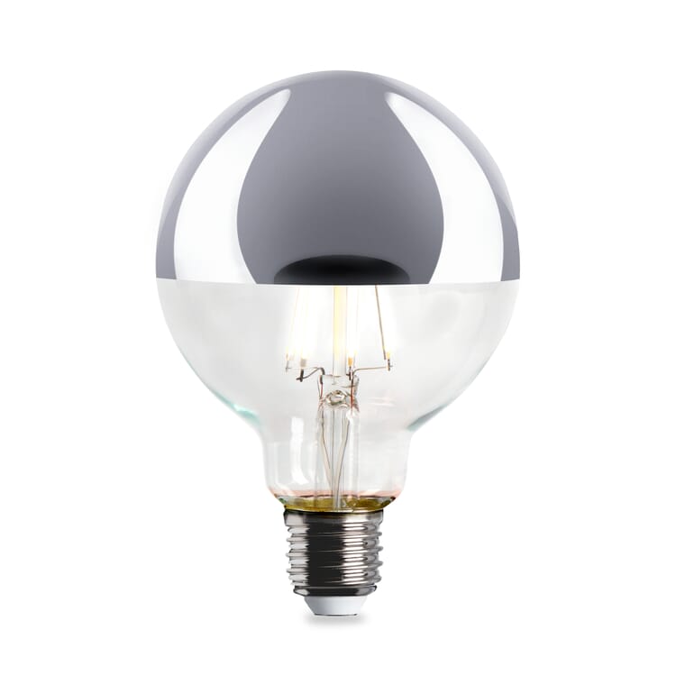 LED-spejllampe Globe, krom