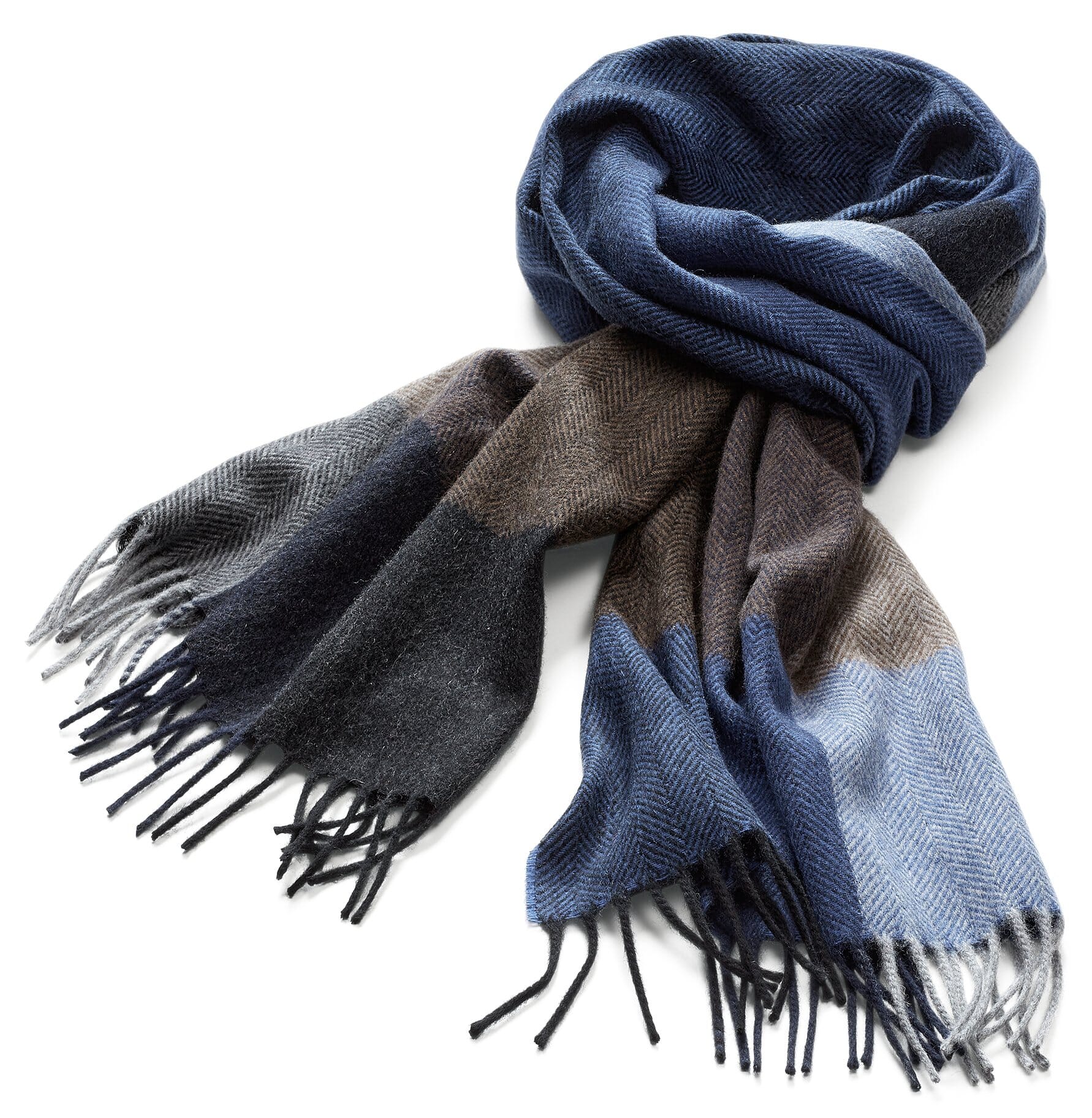 Warmte onderbreken Effectief Heren sjaal kasjmier wol, Blauw-Braun | Manufactum