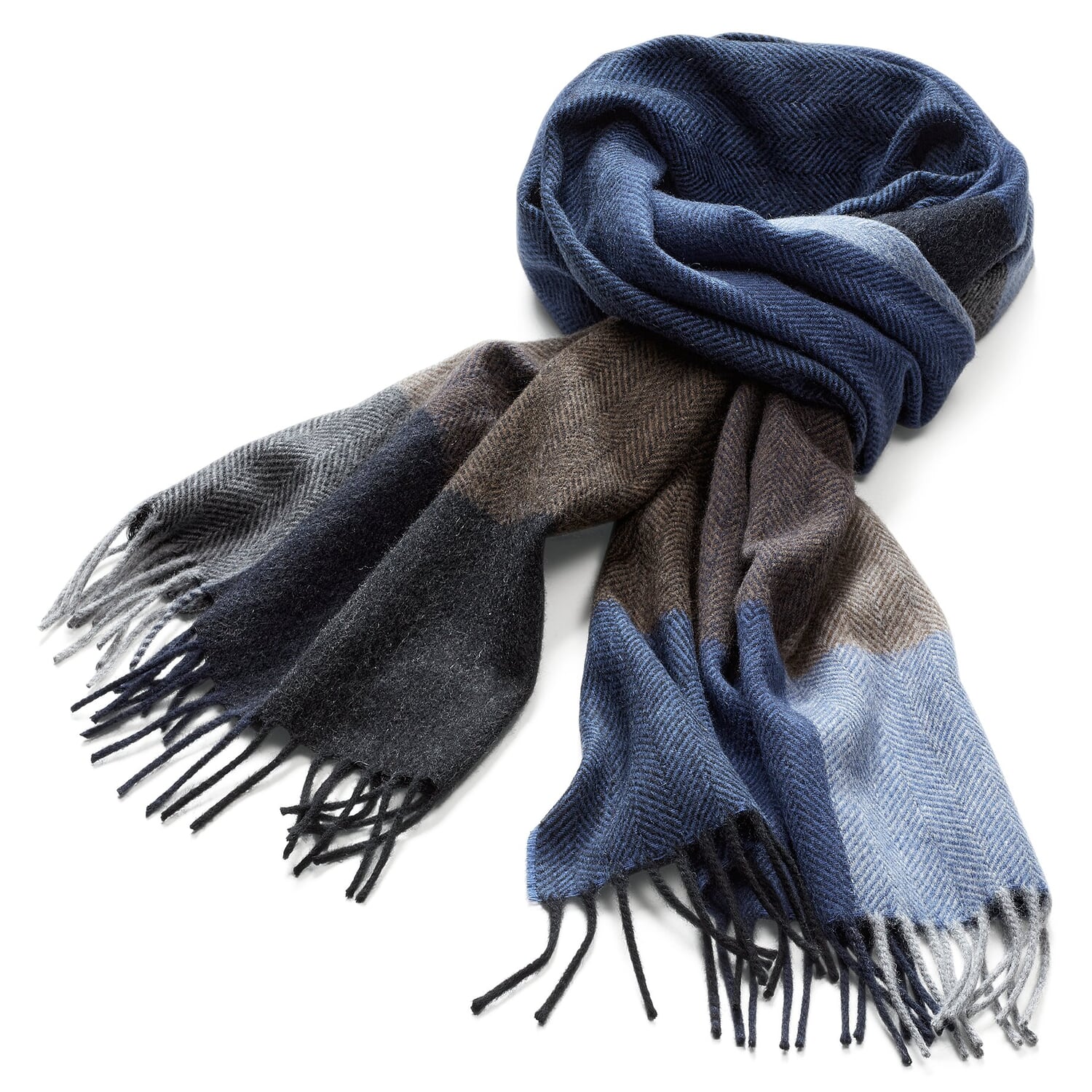 Warmte onderbreken Effectief Heren sjaal kasjmier wol, Blauw-Braun | Manufactum