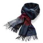 Sciarpa da uomo in lana e cashmere Blu scuro-rosso