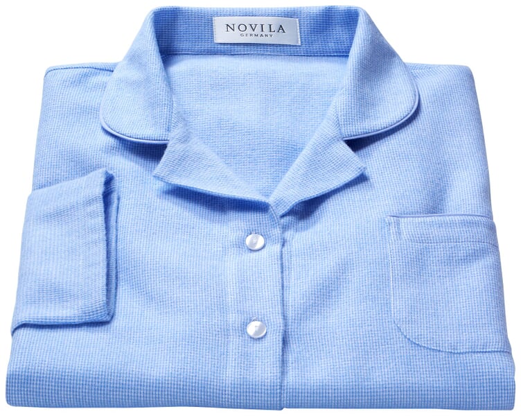 Flanellen pyjama voor dames Lichtblauw
