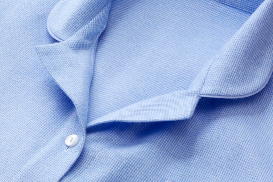 Flanellen pyjama voor dames Lichtblauw, close-up