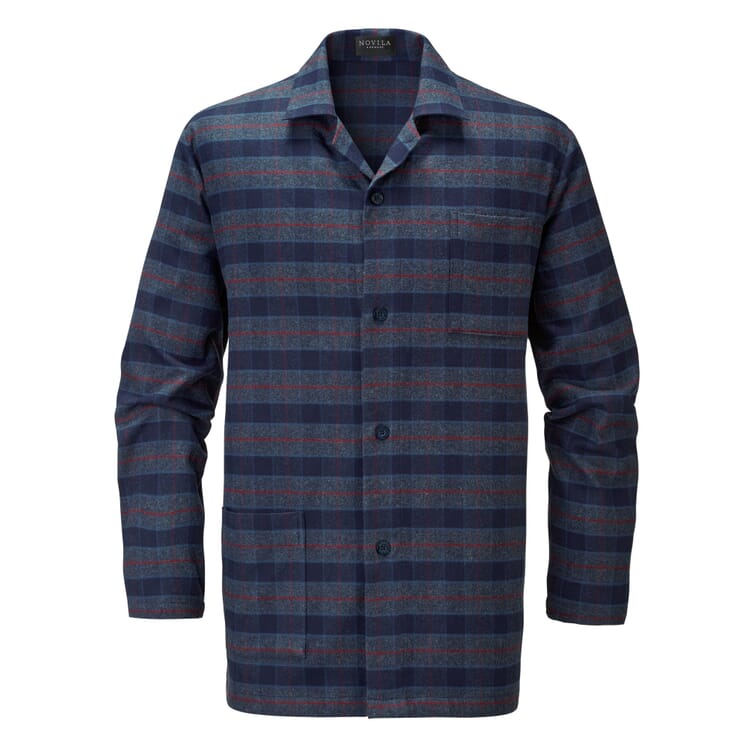 Pyjama en flanelle pour homme, Bleu-Rouge
