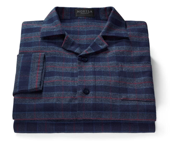Men's flannel pajamas Blue-Red